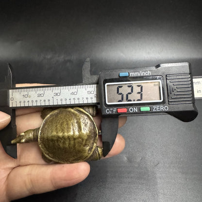 Mini Brass Turtle/Softshell Turtle Figurine Chinese Tea Pet Retro Collectible