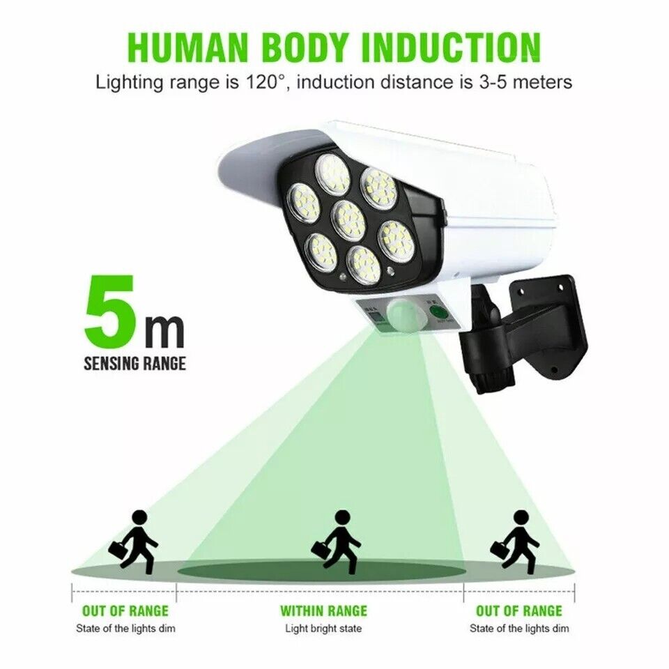 Solar LED Spot Light Motion Detection Wall Outdoor for Backyard Garden Street