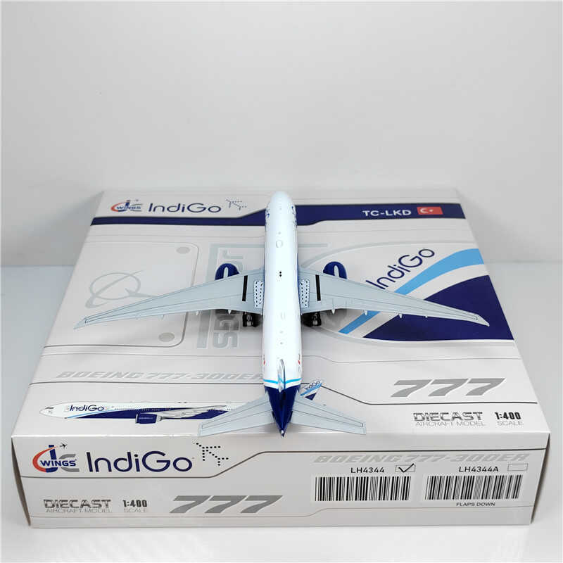 1:400 JC Wings IndiGo BOEING B777-300ER Passenger Airplane Diecast Model