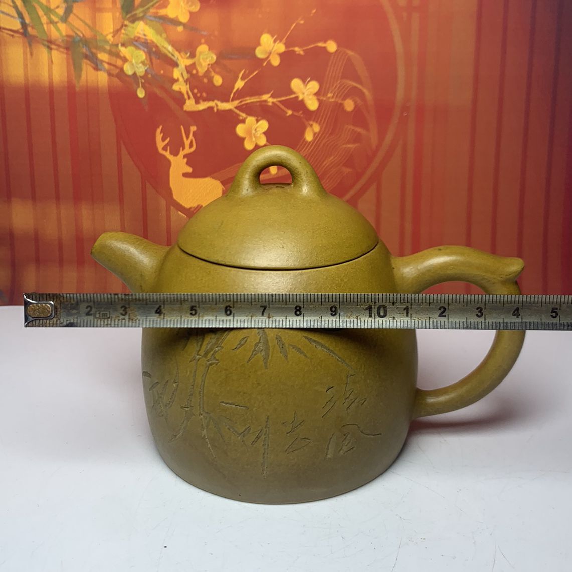 Vintage Chinese Yixing Purple Clay Teapot Zisha Ceremony Bamboo Teaware Collect
