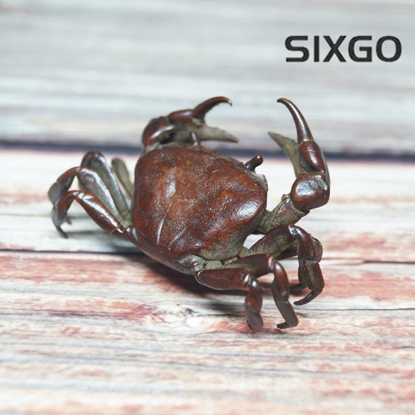 Chinese copper Crab table Ornament Statue Tea Pet home decoration fortune Luck