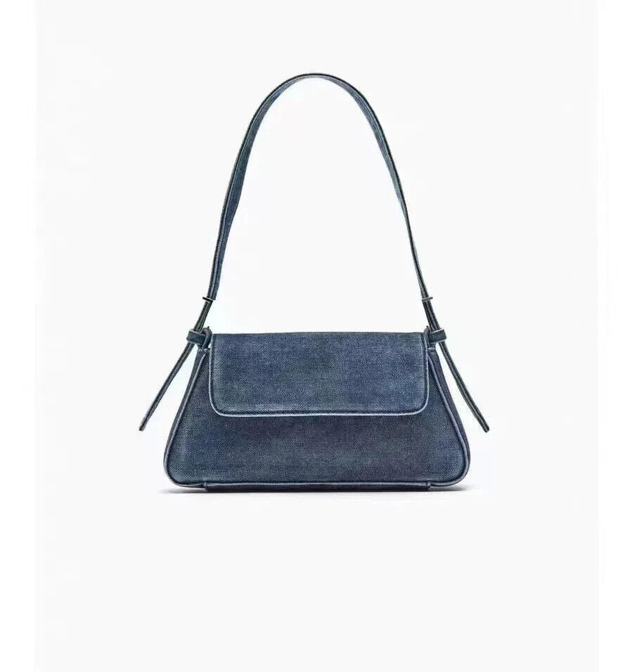 Women's Shoulder Bag Ladies Underarm Bag Denim Blue Armpit Bag Evening Clutches