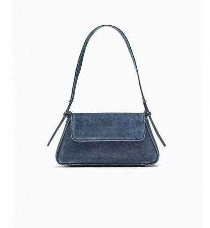 Women's Shoulder Bag Ladies Underarm Bag Denim Blue Armpit Bag Evening Clutches
