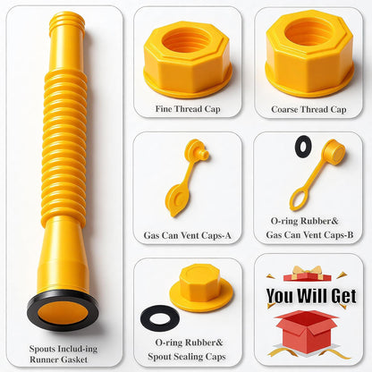 Replacement Gas Can Spout Nozzle Vent Kit for Plastic Gas Cans Old Style Cap