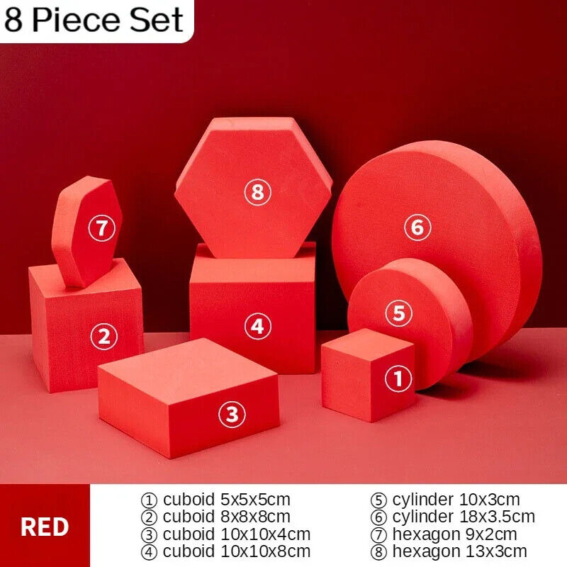Photo Background Props 8Pcs Foam Solid Colors Photography Cube Posing Ornaments