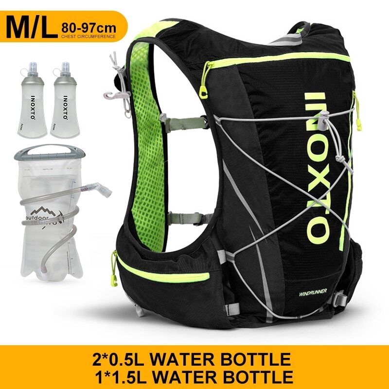 Running Backpack 8L Backpack Hiking Marathon Hydrating Bag 500ml Water Bottle