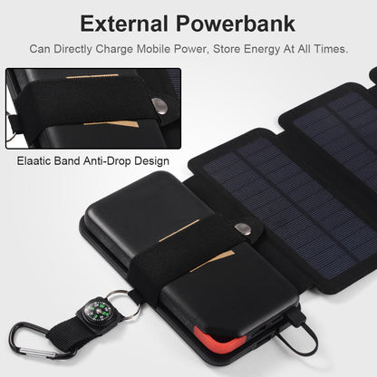 4P Folding Solar Panel Power Bank Charger Waterproof Outdoor Camping w/ USB AU