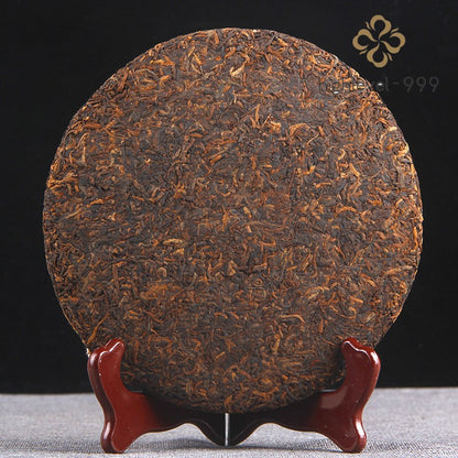 357g Ripe Pu'er Yunnan 2019 Menghai Golden Bud Grade Ancient Tree Tea Cake