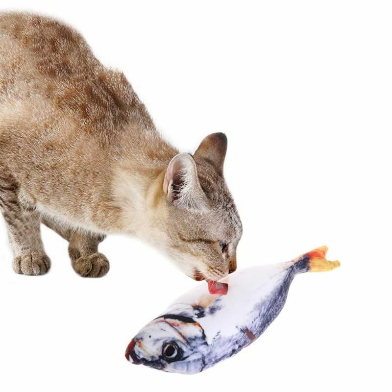 Cat Toy Pet Soft Plush 3D Fish Shape Interactive Gift Catnip Stuffed Pillow Doll