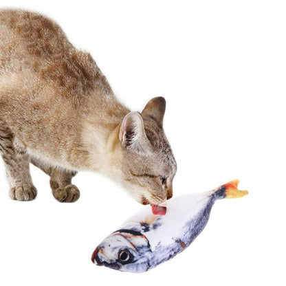 Cat Toy Pet Soft Plush 3D Fish Shape Interactive Gift Catnip Stuffed Pillow Doll