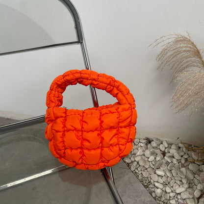 Quilted Shoulder Bag Pleated Cloud Shape Versatile Small Shoulder Handbag Totes