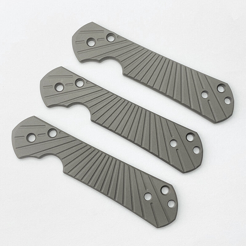 1Pc Titanium Scales for Chris Reeve Large Sebenza 21 Knife Radial Striation
