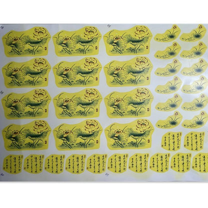 Ceramic Decal Pottery Art Clay Transfer Yellow Flower Paper Overglaze Underglaze