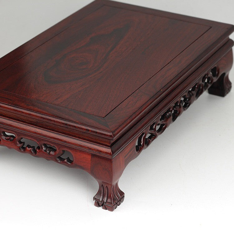 Rosewood Leg Display Rack Table Fishbowl Stand Bonsai Vase Flower Pattern Base