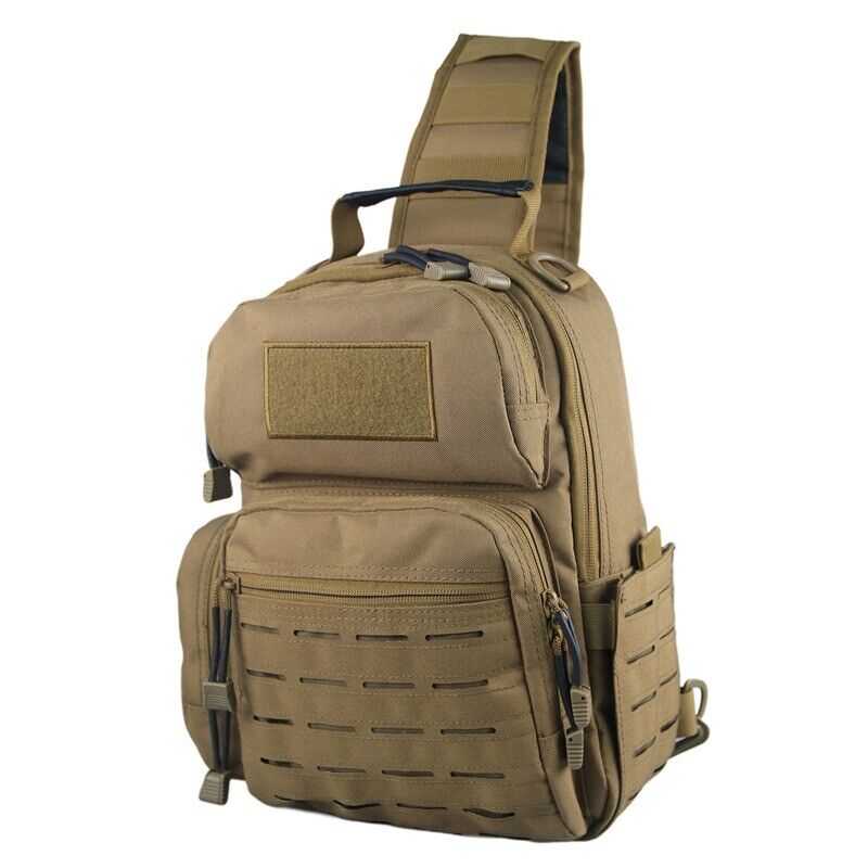 Mens Backpack Tactical Sling Shoulder Bag Molle Travel Chest Pack Outdoor Hiking