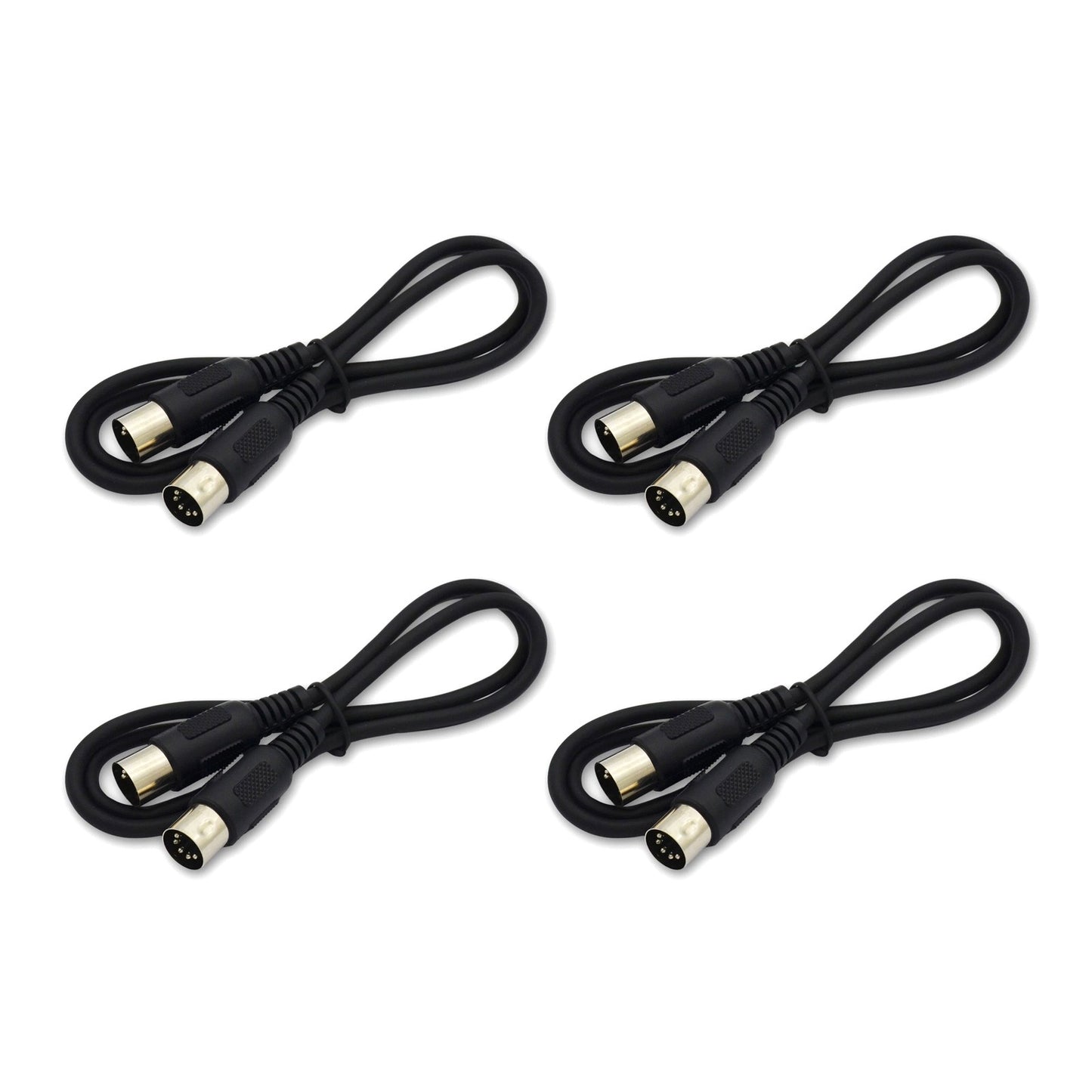 Stable Connection 4pcs MIDI 5-pin Male to Male Connecting Wire Plastic Shell