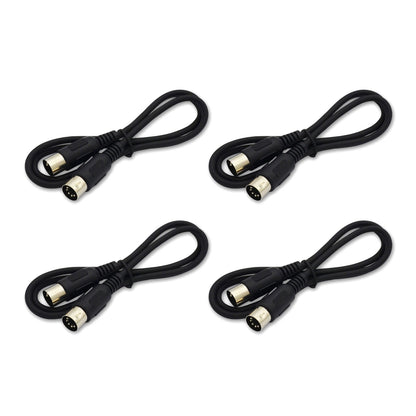Stable Connection 4pcs MIDI 5-pin Male to Male Connecting Wire Plastic Shell