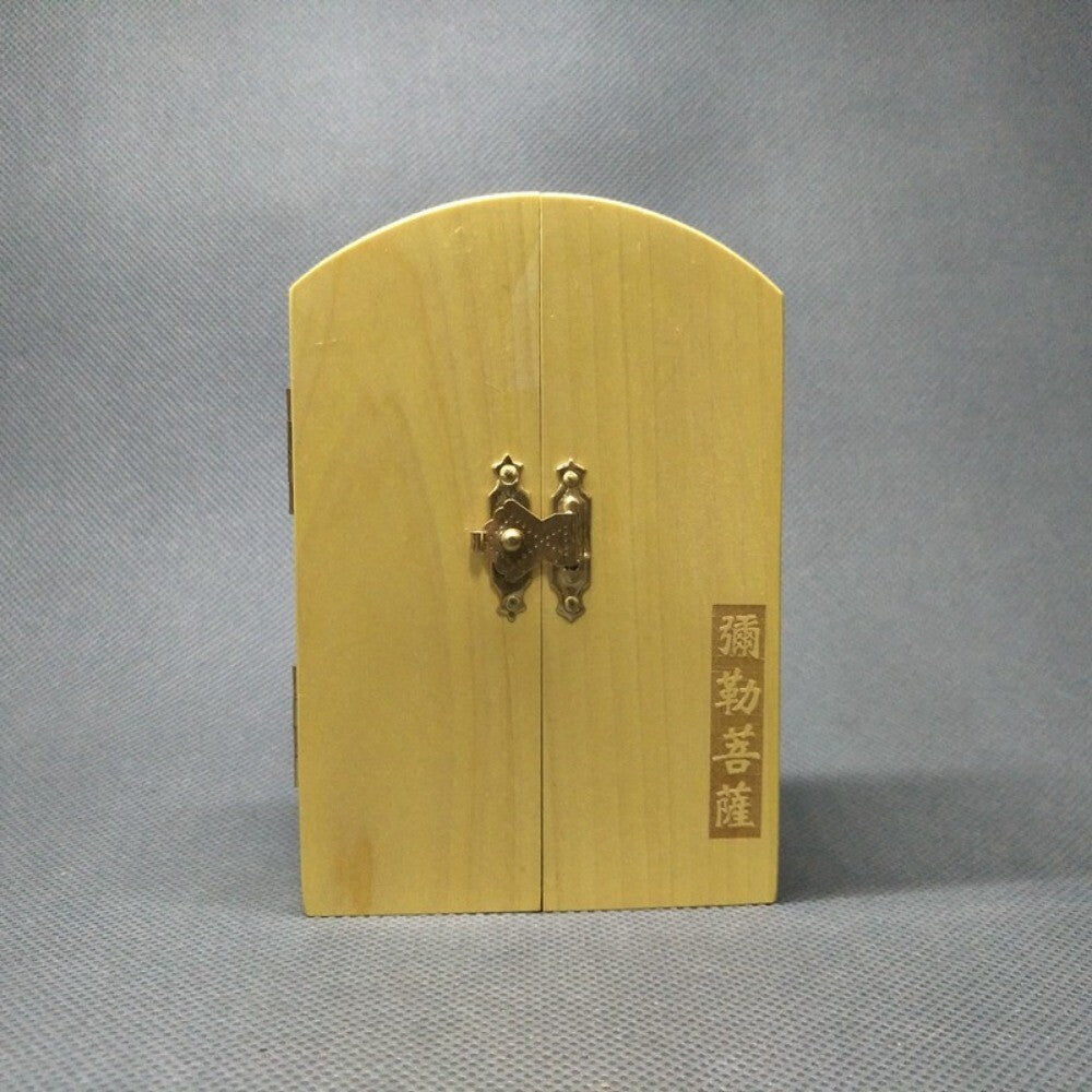 Chinese exquisite boxwood hand-carved Maitreya statue folding ornaments