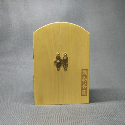 Chinese exquisite boxwood hand-carved Maitreya statue folding ornaments