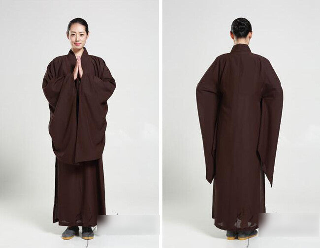 New Buddhist Monk Shaolin Kung Fu Suit Meditation Haiqing Robe Long Gown Dress