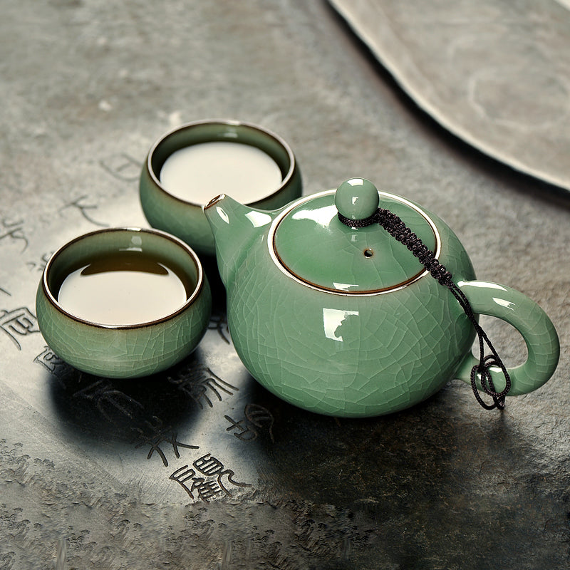 China Longquan Celadon Kung Fu Tea Set A Teapot of Two Teacup