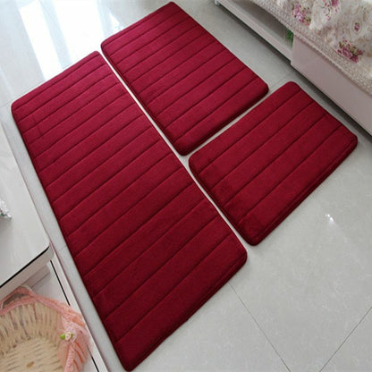 3Pcs/Set Memory Foam Bath Mat Modern Floor Anti-Slip Bathroom Rug Kitchen Carpet