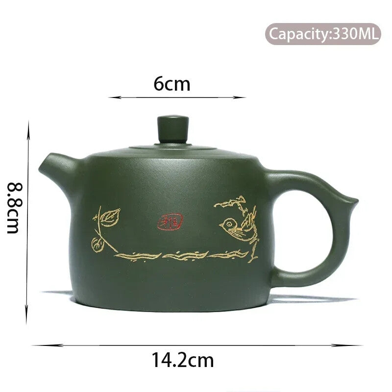 Yixing Famous Purple Clay Teapots Handmade Tea Pot Raw Ore Green Mud Chinese