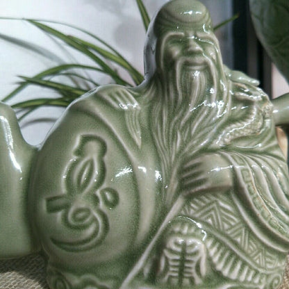 7.1" Chinese Antique Ceramic Green Tea Kettle Pot Assassins Teapot Handmade