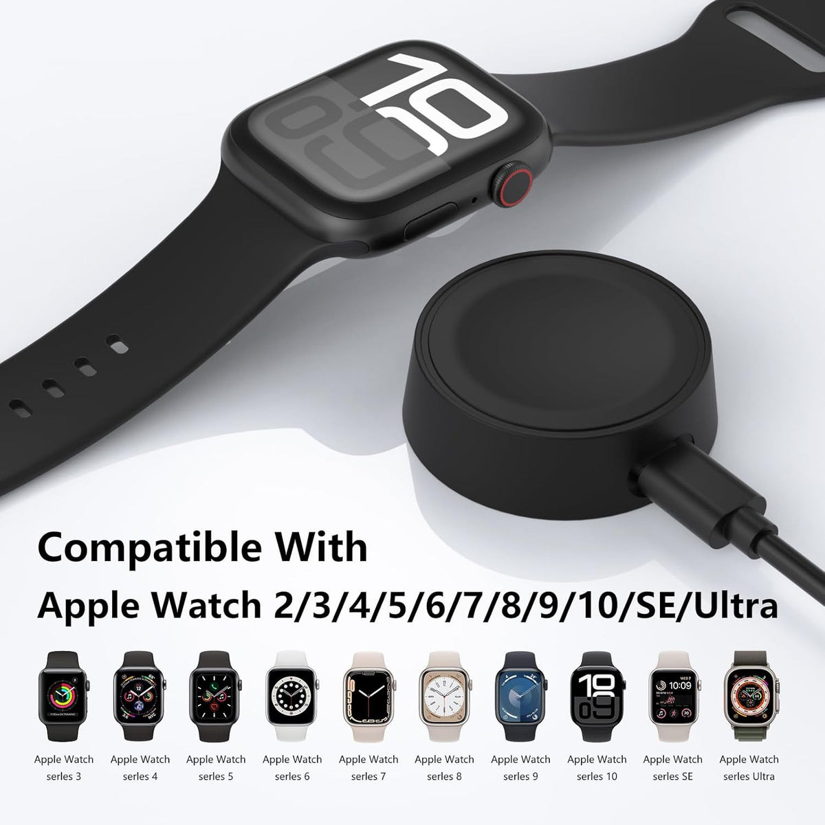 USB-C Magnetic Charger Adapter for Apple Watch, Upgraded Portable Wireless Charg