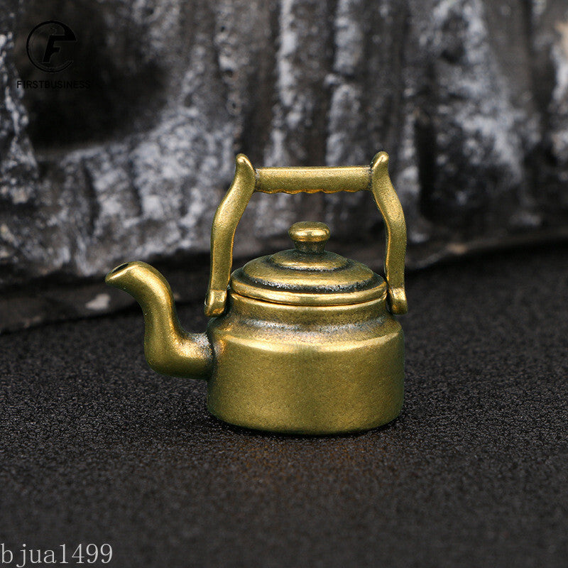Antique Copper Mini Fingertip Kettle Teapot Pocket Incense Burner Retro Brass