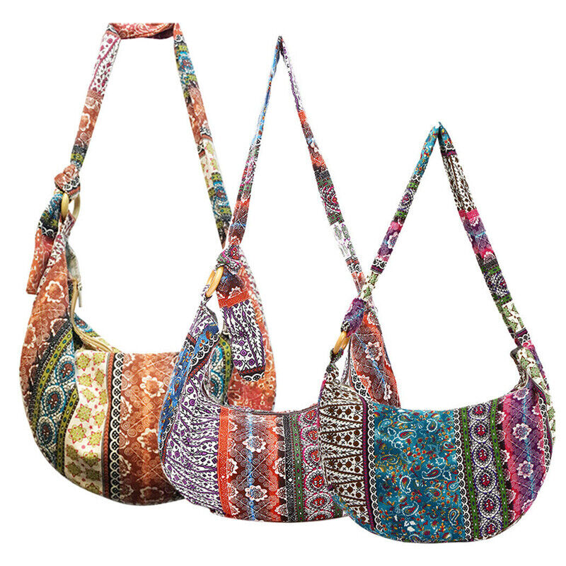 SALE Thai Hippie Boho Hobo Sling Shoulder Crossbody Bag Purse Ethnic Boho Lined