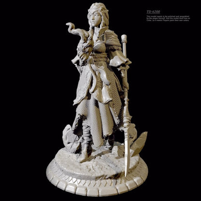 50mm resin figure model kit 3D printing of mythical Sky Sword Clan Princess
