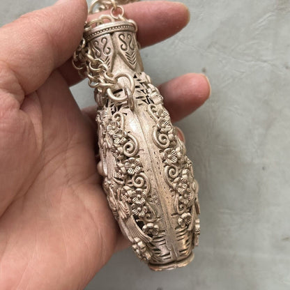 Vintage Xuande Eight Immortals Silver Sachet Handheld