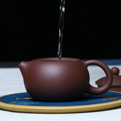 Chinese Tea Pot Yixing Zisha Purple Clay Xishi Pot Ball Shaped Infuser Holes New