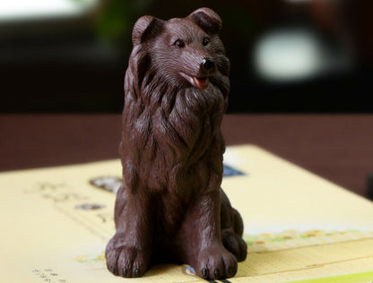 Yixing Purple Sand Tea Pet Shepherd Dog Decoration Shepherd Dog Purple Clay Dog in China-