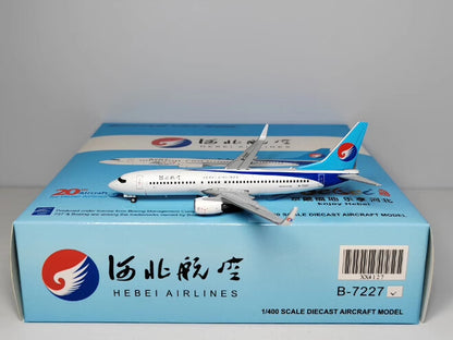 1:400 JC Wings HEBEI AIRLINES BOEING B737-800 Passenger Airplane Diecast Model