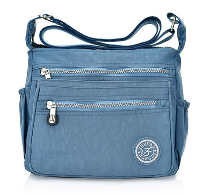 Tote Nylon Shoulder Bags Polyester Fashion Solid Zipper Travel Crossbody Bag 1PC