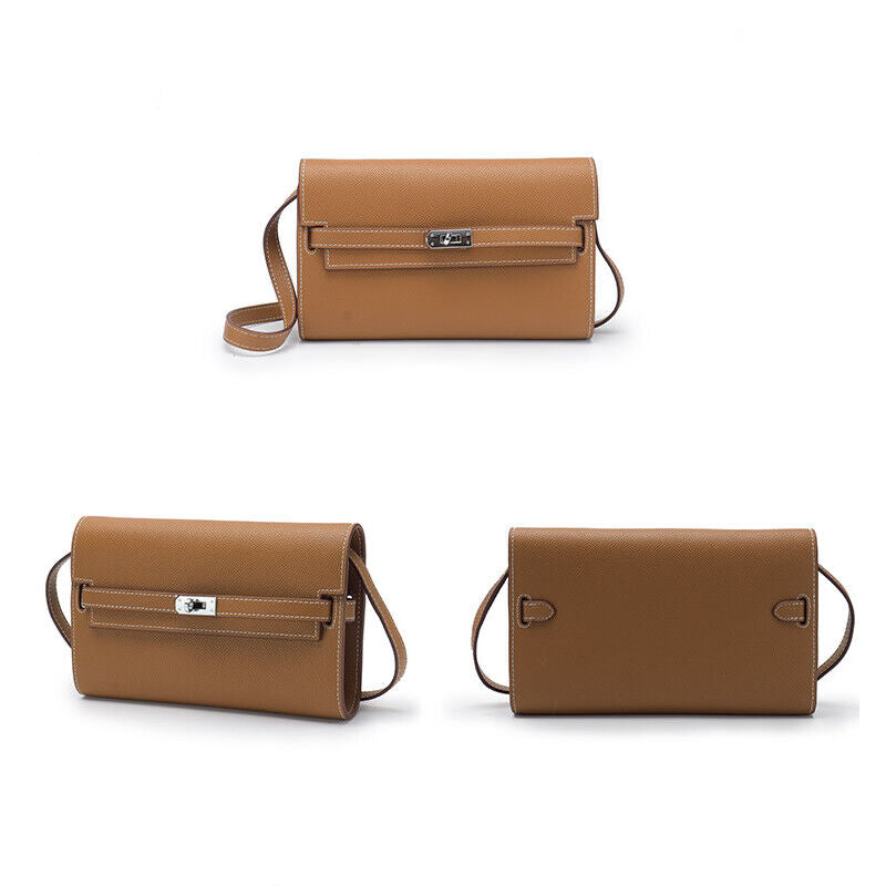 Mini Real Leather Flap Envelope Clutch Phone Wallet Shoulder Bag Purse Crossbody