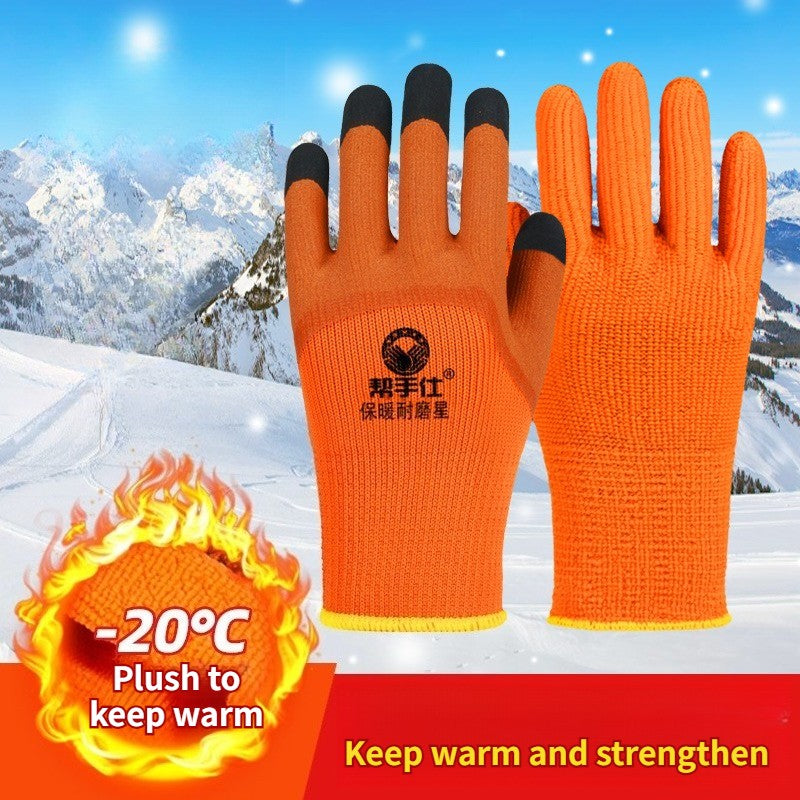 10 pairs Large cold-proof, warm, thickened, non-slip, wear-resistant foam gloves