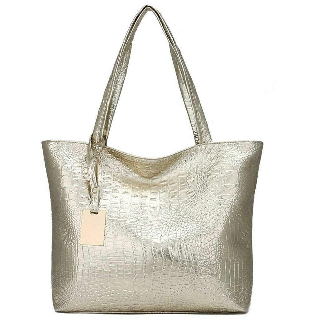 Women's Bag Crocodile Pattern Handbag Lady Shoulder Bag Black Sholder Bag