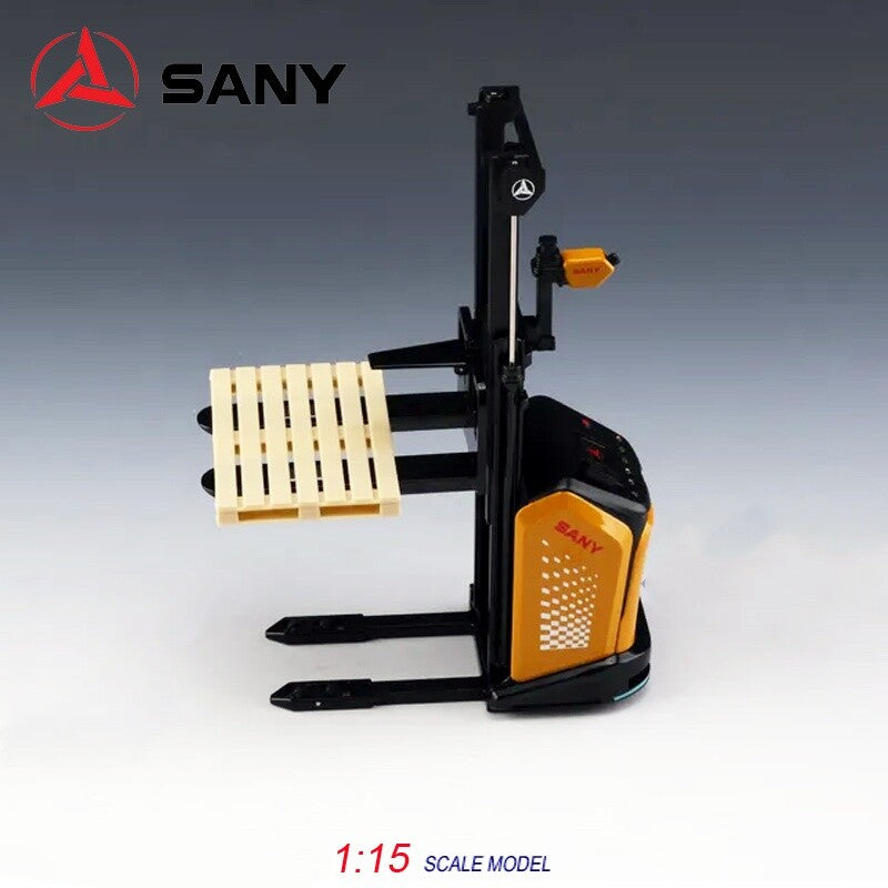 1:15 SANY Pallet Stacking Forklift Truck AGV Contruction Machine Diecast Model
