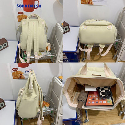 Multifunction Backpack Double Zipper School Bags Shoulder Laptop Bag 28*18*39 CM