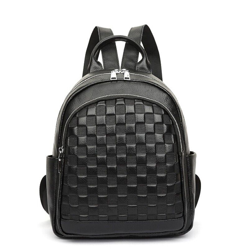 Top Cow Leather Backpack, Women's Black Travel Leather Rucksack, School Bags
