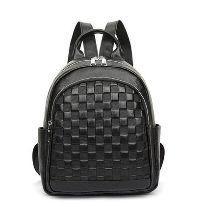 Top Cow Leather Backpack, Women's Black Travel Leather Rucksack, School Bags