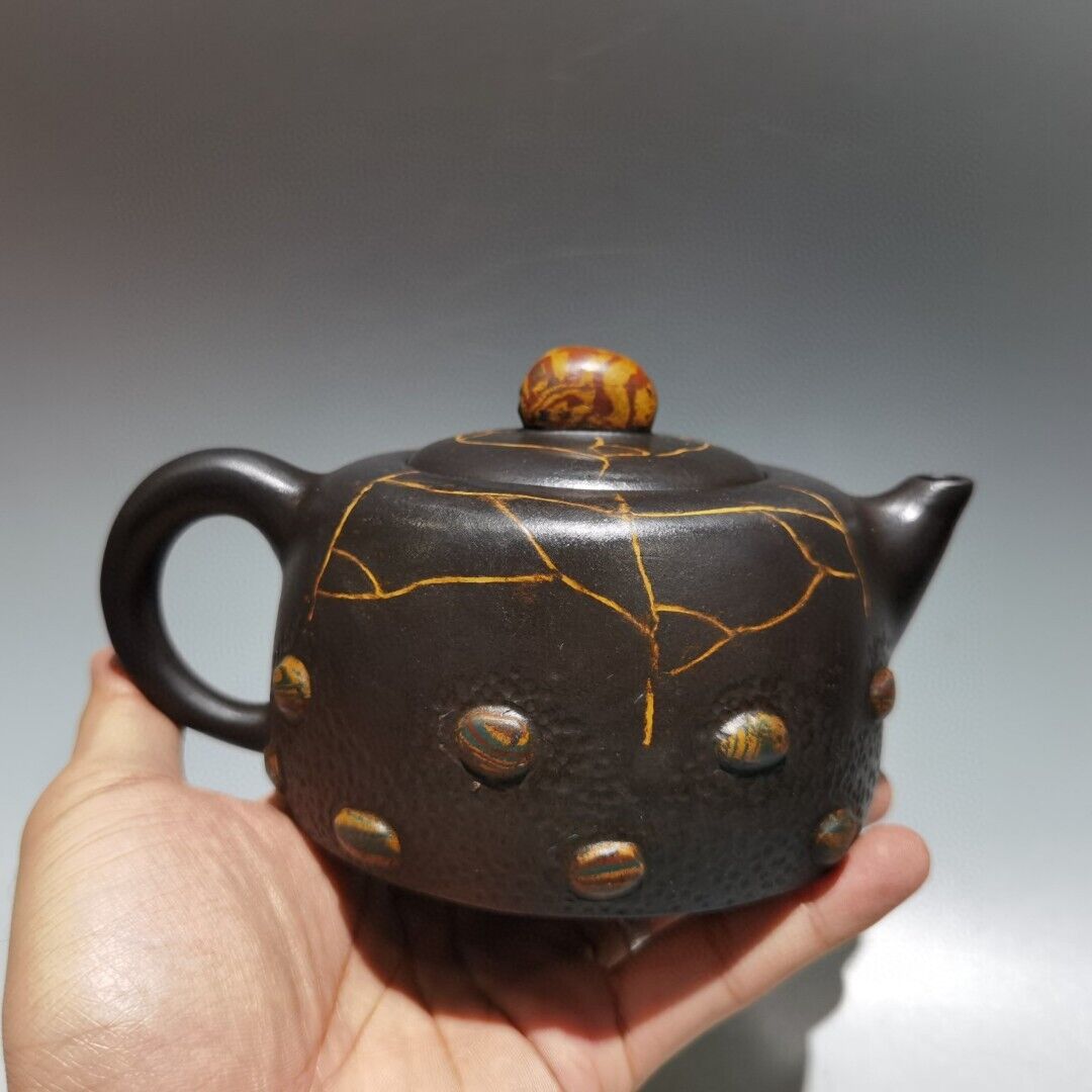 Vintage Chinese Yixing Purple Clay Teapot Zisha Pure Handmade Household Teaware
