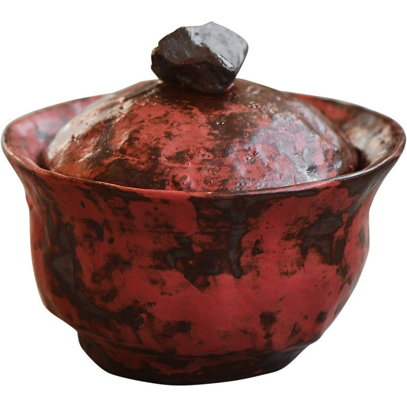 Ceramic Gaiwan Tureen Crude Pottery Japanese Style Bowl With Lid For Tea China