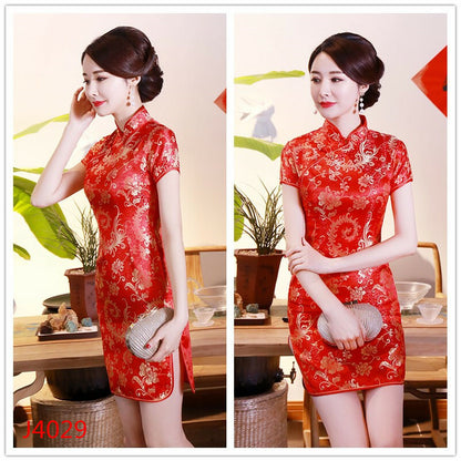 Chinese Traditional Cheongsam Women Silk Dress Prom Qipao Size S to 6XL