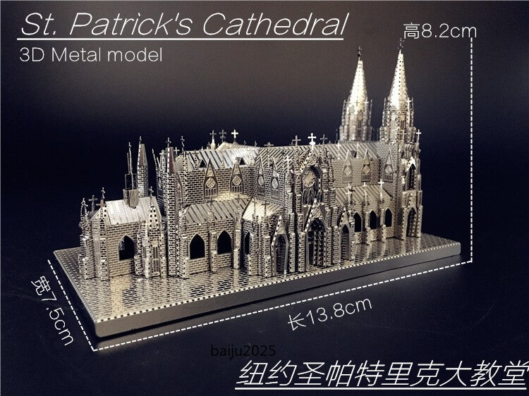 3D Puzzle Metal Assembly Cathedral Model Kits DIY Jigsaw Toy Creative Toys