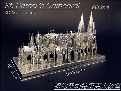 3D Puzzle Metal Assembly Cathedral Model Kits DIY Jigsaw Toy Creative Toys