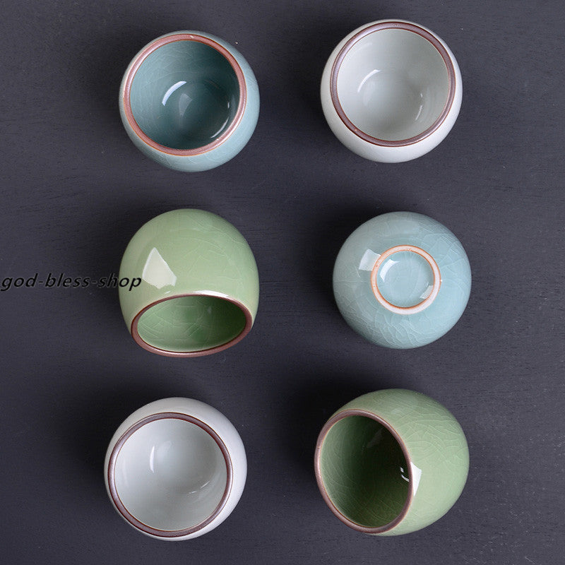 Crackle Glaze Porcelain Tea Cup 80ml Chinese Kungfu Tea Cup Ceramic Geyao Cups